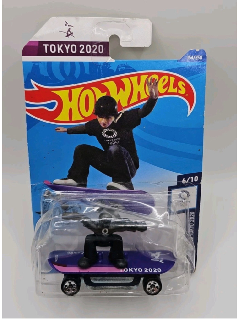 Hot Wheels Skate Grom Olympic Games Tokyo 2020 Black/Purple 6/10 New Diecast Toy